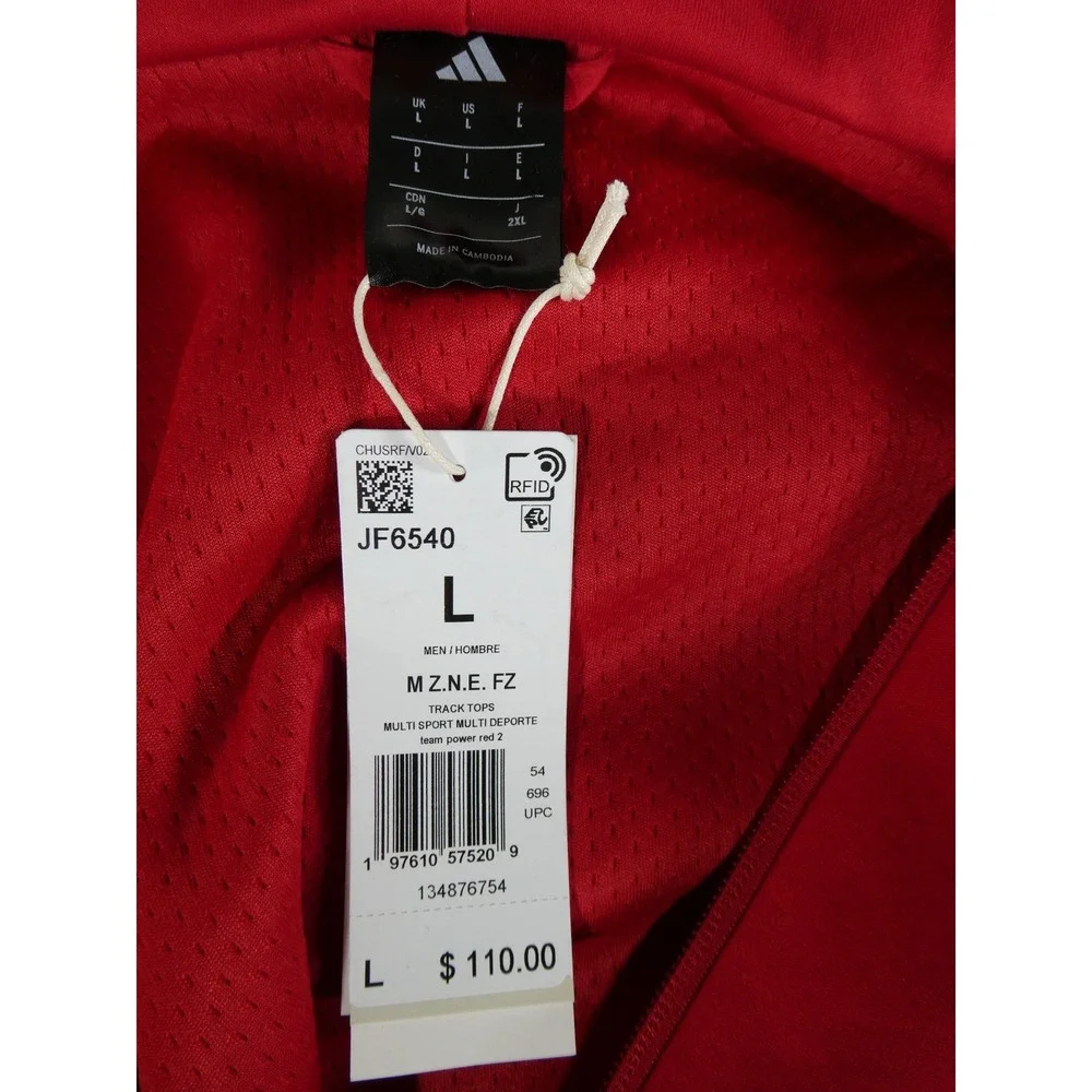 Adidas Men's Large Track Tops‎ Hoodie Red JF6540 | Full Zip ZNE Power Red Jacket